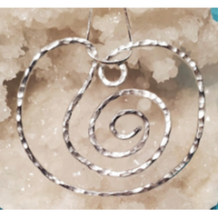 Hammered Silver Aluminum Pendant,  Wire.Silver Aluminum Wire.