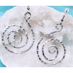 Hammered Silver Aluminum Earrings, Wire. Silver Aluminum Wire.