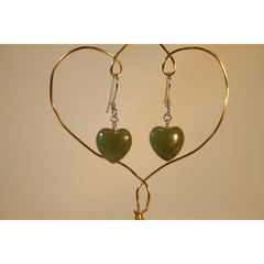 Energy Earrings: Jade Hearts