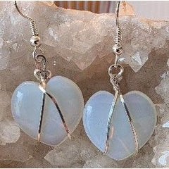 Blue Opalite Heart Earrings.