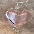 Pink Frosted Heart Pendant.