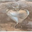 White Frosted Glass Heart Pendant