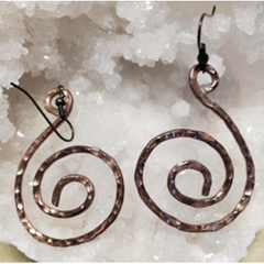 Hammered Bronze Spiral Aluminum  Earrings.