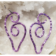 Hammered Light Lavender Aluminum  Earrings.