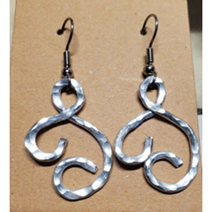Small Hammered Silver Aluminum Earrings