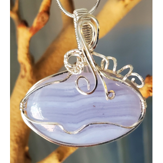 Blue Lace Agate Pendant.