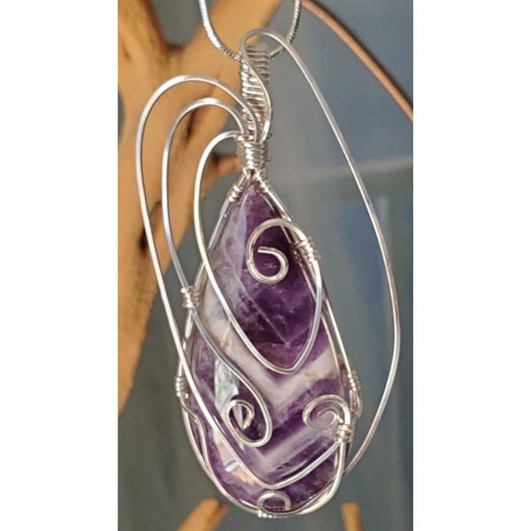 Chevron Amethyst Pendant.