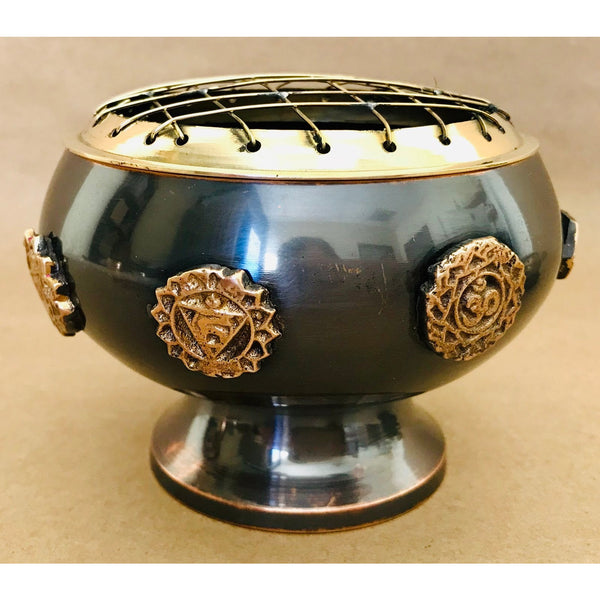 Chakra  Resin & Cone Incense Bowl Burner (Bronze)