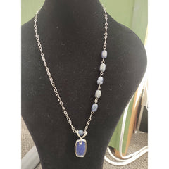 Beaded-Wire Wrapped Lapis Necklace