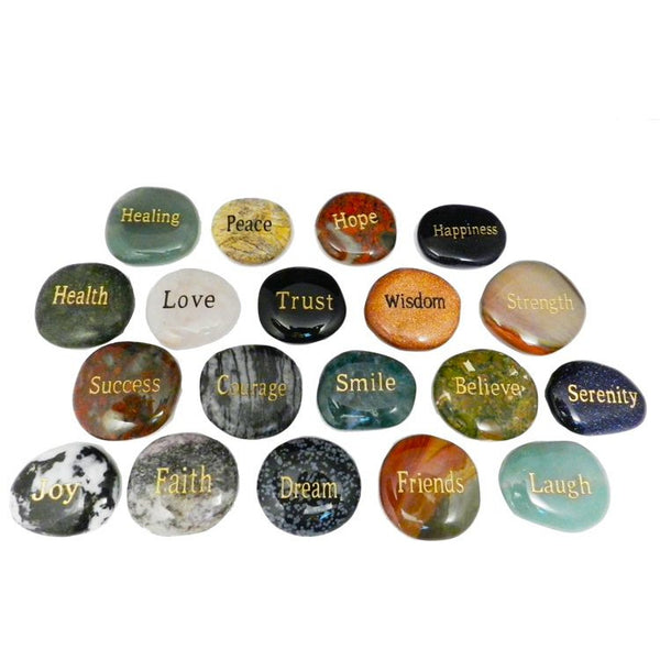 Intention Stones Engraved With Words