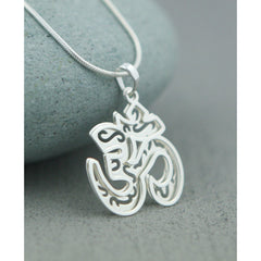 Sterling Silver Stacked Om Pendant