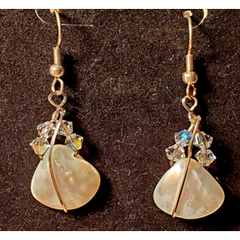 Mother of Pearl Earrings with Crystals