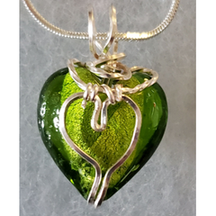 Small Lime Green Frosted Glass Pendant